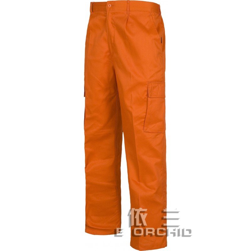 车间男士工作服裤子 橙色