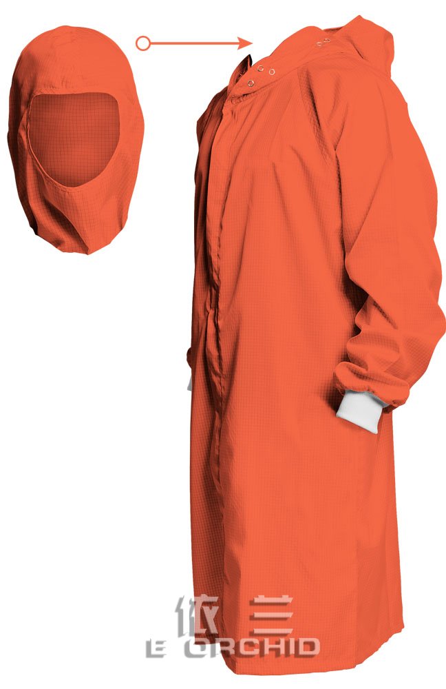 橙色带帽连体工作服图片