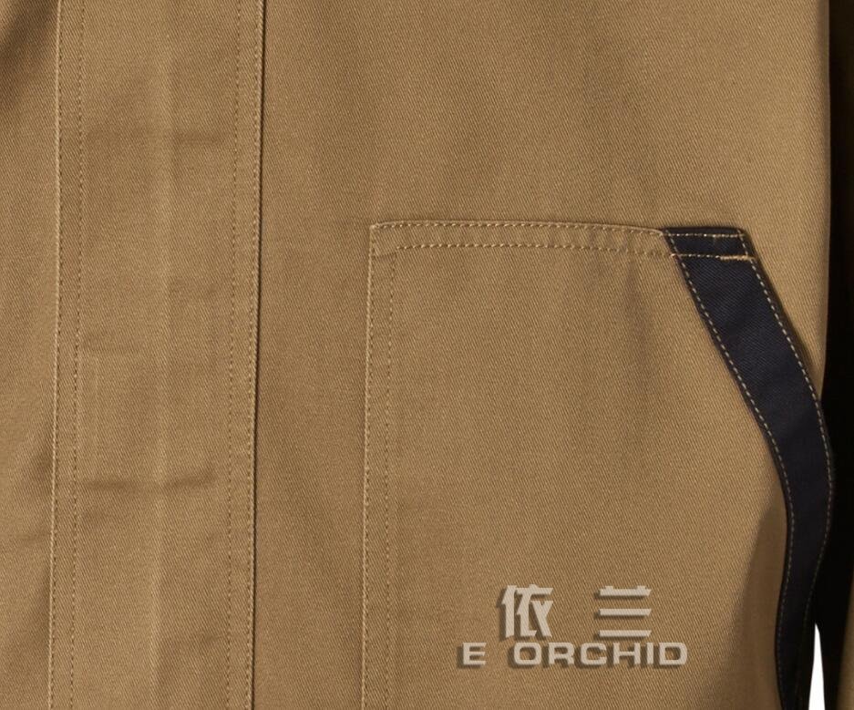 棕色防撕裂长袖牛仔工作服细节图