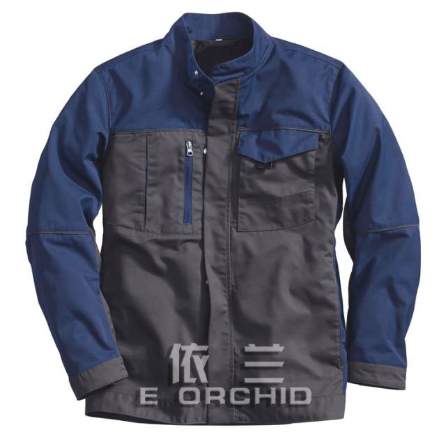 机务维修工作服正面照  深蓝色拼接款