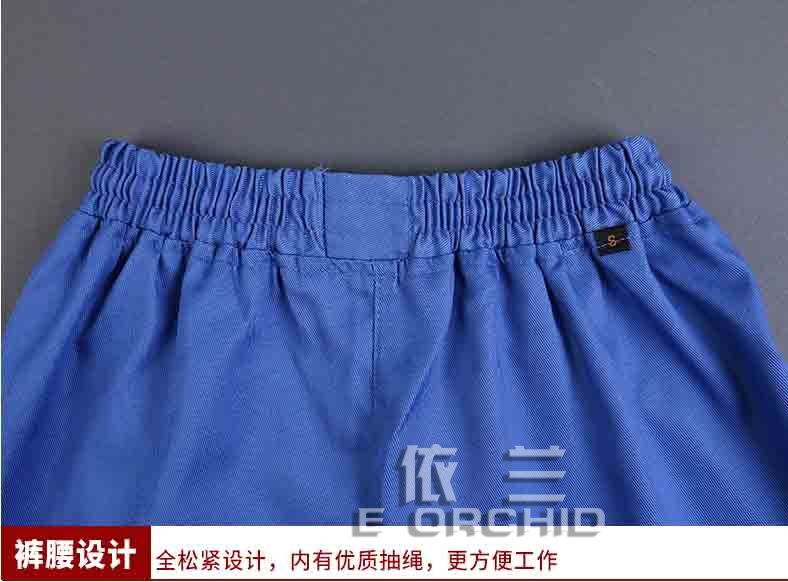 男士蓝色纯棉食品工作服裤腰细节图