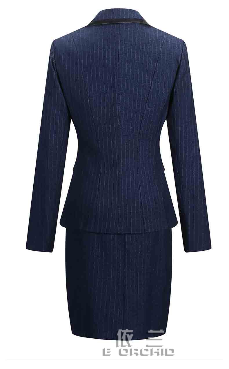 秋季长袖女士银行工作服套装背面图片