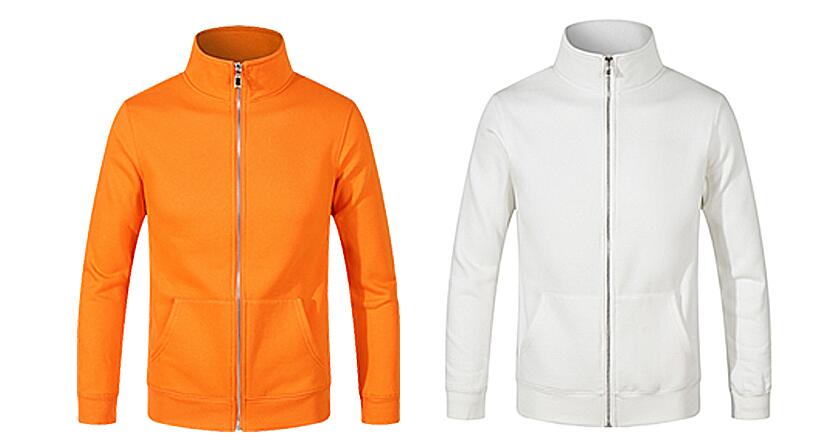 橙色、白色卫长袖纯棉班服卫衣定制图片